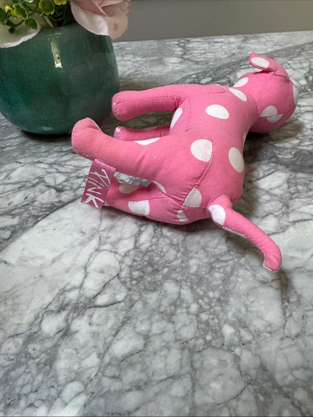 Pink  Victoria’s Secret Polka Dot Decorative Dog Figurine - Home Accents